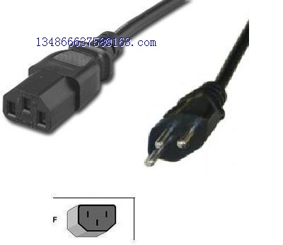 Swiss ESTI certified 3 prong IEC C13 power cord receptacle