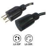 L6-30 Extension Cords 30A  250V L6-30 Plug to L6-30 Connector