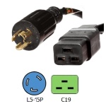 L5-15P to C19 Power Cords  Rated 15 Amps 125V 14/3 SJT