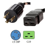 NEMA L5-30P to C19 Power Cords  12/3 SJT Cable  20A/125V