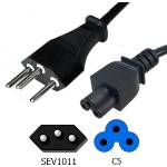 SEV1011 to C5 Power Cords Switzerland Plug