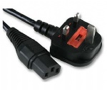 Power Cable UK Mains Fused Plug to IEC C13 Female Socket 5 Amp