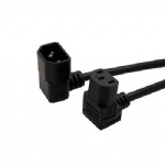 IEC 320 C13-C14 Double Down angle Right angle Power cord