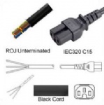 AC Power Cord ROJ to IEC 60320 C15 Connector