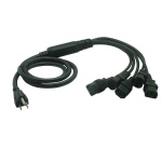 Nema 5-15P 3Prong male to 5x IEC 320 C13 female Y split Power cable