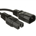 Power Extension Cable IEC C14 Male Plug to IEC C15 Female Socket