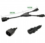 IEC 320 C14 to 2X C15 Y split Power cord C14 male to 2xC15 female cord