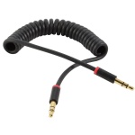 3ft Spring Coiled 3.5mm Aux Cable Gold Plated Stereo Audio Auxiliary Cord