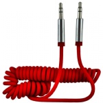 Red Coiled 3.5mm AUX Cable Mini Jack to Jack Male Audio