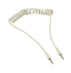 1 m Coiled Stereo Audio Cable White