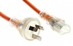 2m Orange Medical IEC C13 to 3-Pin Main Power Cord