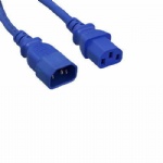 Blue 6 Ft US Extension AC Power Cord C13 To C14 18 AWG 10A for PC