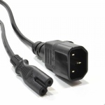 IEC C14 3 pin Female of Eight Fig 8 C7 Plug Power Cable