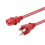 PC Computer Monitor Power Cord Cable NEMA 5-15P To IEC C13 18AWG 10A Red