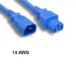 Blue 6' Power Extension Cable C14/C15 14AWG 15A