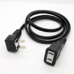 Japan 2 Prong Angled Plug to 2 Pin female extension Power Cord
