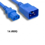 Blue 3 Ft AC Power Cord Cable C13 to C20 14AWG 15A SJT