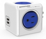 USB Wall Plug, Allocacoc PowerCube |Original|, 4 Outlets and 2 USB Ports, Cell Phone Charger, Power Adapter, Surge Protection, Compact for Travel, Home and Office, Space Saving, ETL Certified