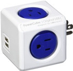 PowerCube 4 Outlets Dual USB Port Surge Protector Wall Adapter Power Strip
