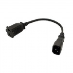 IEC 320 C14 Male to Nema 1-15R 2 Pin female adapter cable